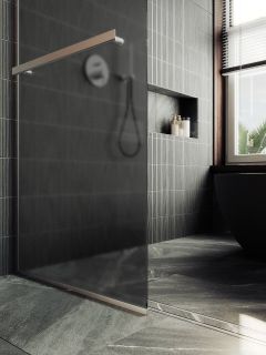 Душевая перегородка MaybahGlass MGD-730-5у 79см хром матовый Душевая перегородка MaybahGlass MGD-730-5у 79см хром матовый