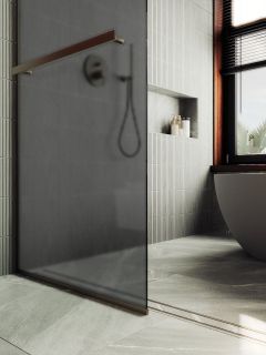 Душевая перегородка MaybahGlass MGD-730-2у 79см бронза Душевая перегородка MaybahGlass MGD-730-2у 79см бронза