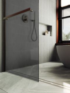 Душевая перегородка MaybahGlass MGD-730-2ш 79см бронза Душевая перегородка MaybahGlass MGD-730-2ш 79см бронза