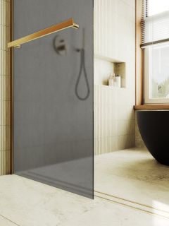 Душевая перегородка MaybahGlass MGD-730-3ш 79см золото Душевая перегородка MaybahGlass MGD-730-3ш 79см золото