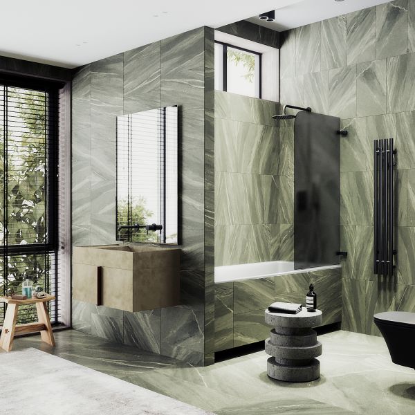 Шторка на ванну MaybahGlass MGV-655-6 70см чёрный