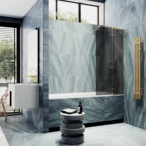Шторка на ванну MaybahGlass MGV-660-3 69см золото