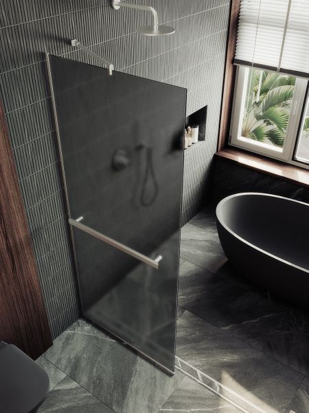 Душевая перегородка MaybahGlass MGD-730-5у 79см хром матовый