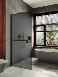 Душевая перегородка MaybahGlass MGD-730-2ш 79см бронза Душевая перегородка MaybahGlass MGD-730-2ш 79см бронза