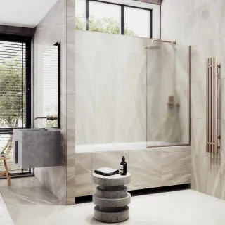 Шторка на ванну MaybahGlass MGV-92-2у 60см бронза Шторка на ванну MaybahGlass MGV-92-2у 60см бронза