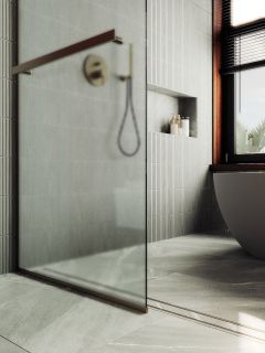 Душевая перегородка MaybahGlass MGD-731-2у 79см бронза Душевая перегородка MaybahGlass MGD-731-2у 79см бронза