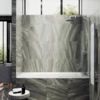 Шторка на ванну MaybahGlass MGV-91-1у 50см белый