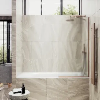 Шторка на ванну MaybahGlass MGV-130-2у 34см бронза Шторка на ванну MaybahGlass MGV-130-2у 34см бронза