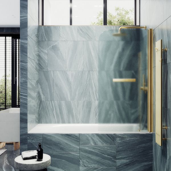 Шторка на ванну MaybahGlass MGV-793-3 80см золото