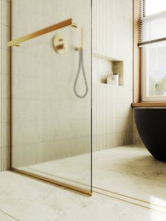 Душевая перегородка MaybahGlass MGD-731-3у 79см золото Душевая перегородка MaybahGlass MGD-731-3у 79см золото