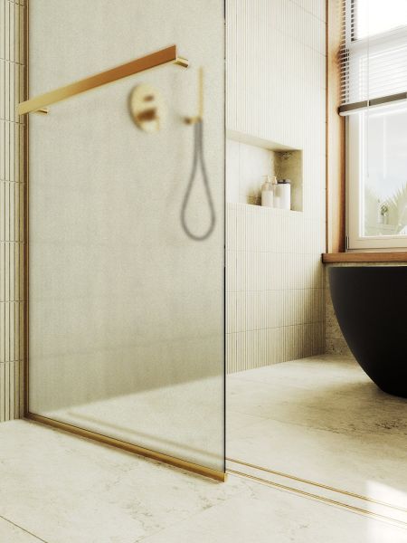 Душевая перегородка MaybahGlass MGD-731-3у 79см золото