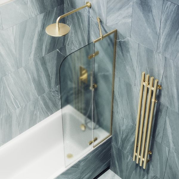 Шторка на ванну MaybahGlass MGV-920-3 99см золото