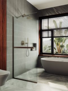 Душевая перегородка MaybahGlass MGD-731-2у 79см бронза Душевая перегородка MaybahGlass MGD-731-2у 79см бронза