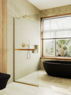Душевая перегородка MaybahGlass MGD-731-3у 79см золото Душевая перегородка MaybahGlass MGD-731-3у 79см золото
