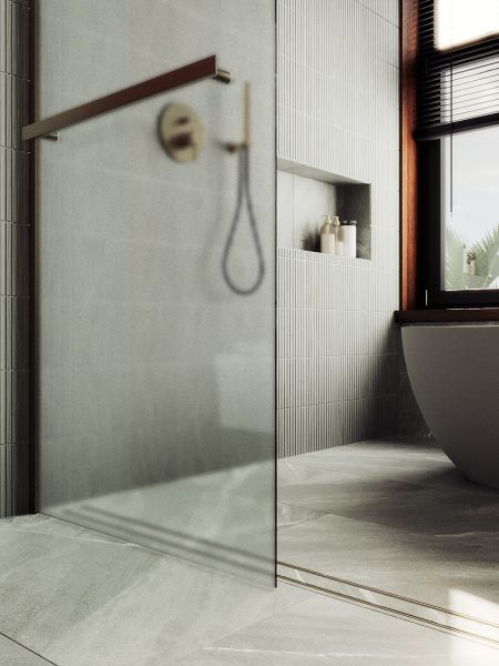 Душевая перегородка MaybahGlass MGD-731-2ш 79см бронза