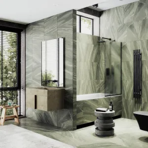 Шторка на ванну MaybahGlass MGV-130-6у 34см чёрный