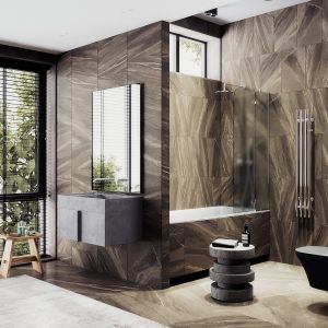 Шторка на ванну MaybahGlass MGV-662-4 69см хром глянцевый