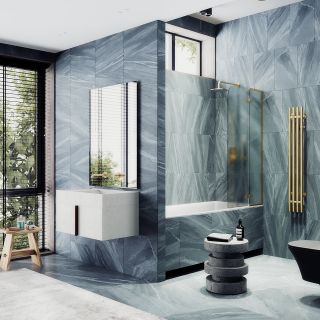 Шторка на ванну MaybahGlass MGV-920-3 99см золото Шторка на ванну MaybahGlass MGV-920-3 99см золото