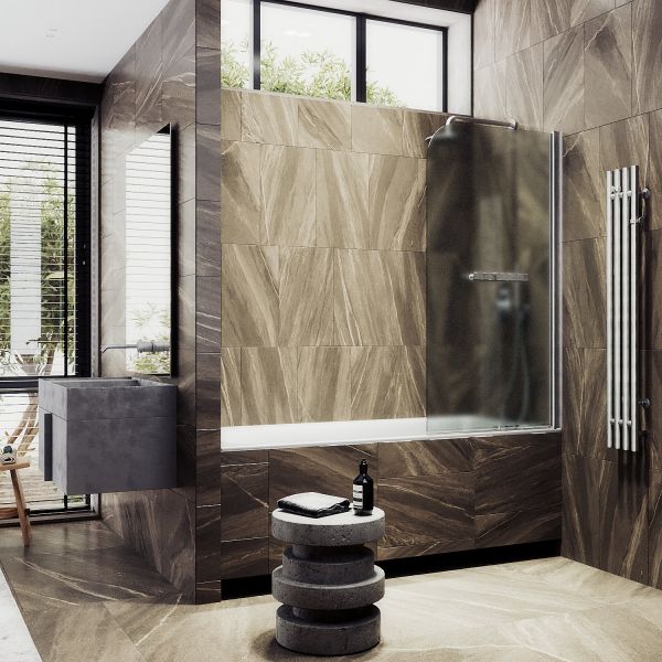 Шторка на ванну MaybahGlass MGV-781-5 60см хром матовый