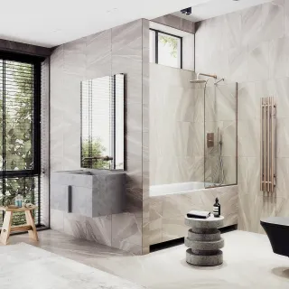 Шторка на ванну MaybahGlass MGV-63-2у 70см бронза Шторка на ванну MaybahGlass MGV-63-2у 70см бронза