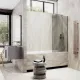 Шторка на ванну MaybahGlass MGV-67-2ш 50см бронза