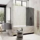 Шторка на ванну MaybahGlass MGV-251-2ш 30см бронза