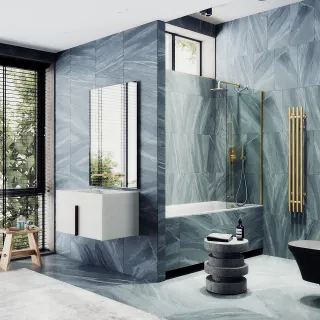 Шторка на ванну MaybahGlass MGV-248-3ш 30см золото Шторка на ванну MaybahGlass MGV-248-3ш 30см золото
