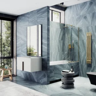 Шторка на ванну MaybahGlass MGV-248-3у 30см золото Шторка на ванну MaybahGlass MGV-248-3у 30см золото