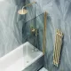 Шторка на ванну MaybahGlass MGV-597-3 50см золото
