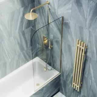 Шторка на ванну MaybahGlass MGV-61-3у 50см золото