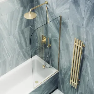 Шторка на ванну MaybahGlass MGV-64-3у 80см золото