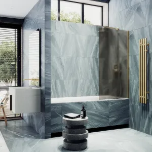 Шторка на ванну MaybahGlass MGV-73-3ш 50см золото