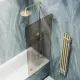 Шторка на ванну MaybahGlass MGV-76-3ш 80см золото