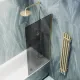 Шторка на ванну MaybahGlass MGV-85-3ш 50см золото