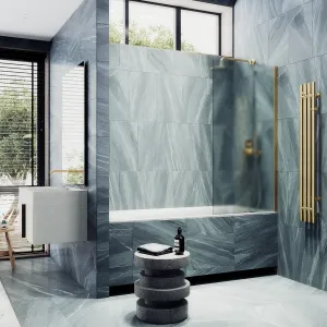 Шторка на ванну MaybahGlass MGV-253-3ш 30см золото