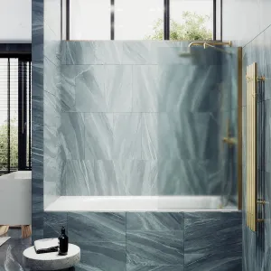 Шторка на ванну MaybahGlass MGV-253-3ш 30см золото