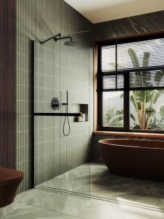 Душевая перегородка MaybahGlass MGD-726-6ш 79см чёрный Душевая перегородка MaybahGlass MGD-726-6ш 79см чёрный