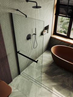 Душевая перегородка MaybahGlass MGD-726-6ш 79см чёрный Душевая перегородка MaybahGlass MGD-726-6ш 79см чёрный