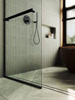 Душевая перегородка MaybahGlass MGD-726-6у 79см чёрный Душевая перегородка MaybahGlass MGD-726-6у 79см чёрный