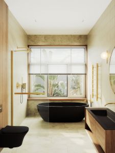 Душевая перегородка MaybahGlass MGD-726-3ш 79см золото