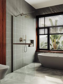 Душевая перегородка MaybahGlass MGD-726-2ш 79см бронза Душевая перегородка MaybahGlass MGD-726-2ш 79см бронза