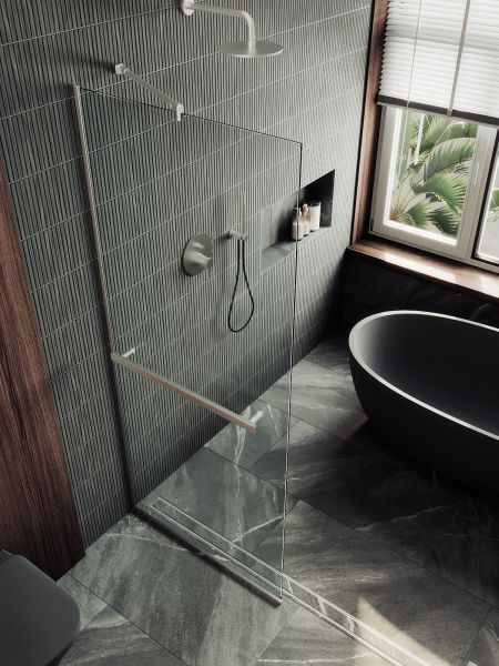 Душевая перегородка MaybahGlass MGD-726-5у 79см хром матовый