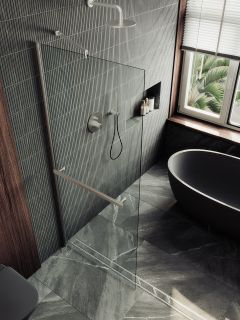 Душевая перегородка MaybahGlass MGD-726-5ш 79см хром матовый Душевая перегородка MaybahGlass MGD-726-5ш 79см хром матовый