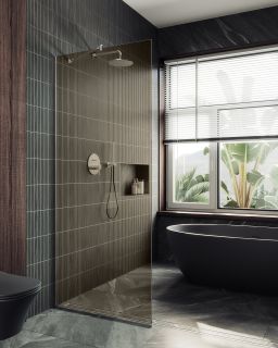 Душевая перегородка MaybahGlass MGD-696-5у 79см хром матовый Душевая перегородка MaybahGlass MGD-696-5у 79см хром матовый