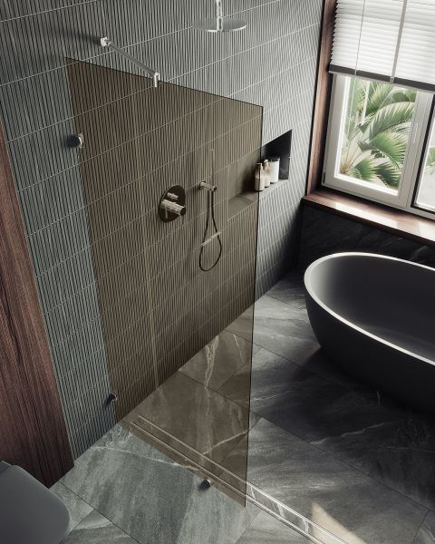 Душевая перегородка MaybahGlass MGD-262-4 79см хром глянцевый