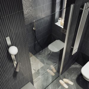 Душевая дверь MaybahGlass MGD-803-5 80см хром матовый