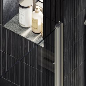 Душевая дверь MaybahGlass MGD-447-5 80см хром матовый/прозрачный