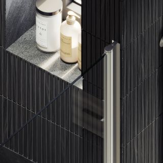 Душевая дверь MaybahGlass MGD-447-5 80см хром матовый/прозрачный