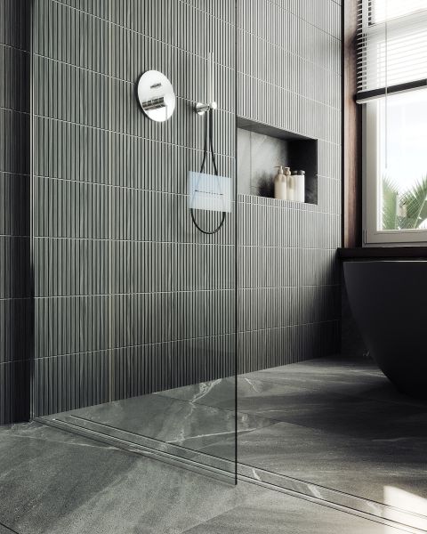 Душевая перегородка MaybahGlass MGD-695-5ш 79см хром матовый
