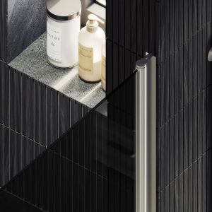 Душевая дверь MaybahGlass MGD-456-5 80см хром матовый/графит